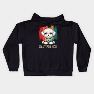 Maltipoo Mom Retro Dog Maltipoo Kids Hoodie